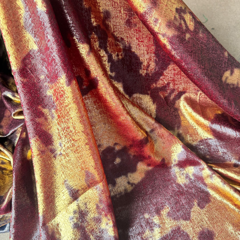 Sewing Fabric - 1yard Irregular Gold-Stamped Velvet Fabric Bronzing