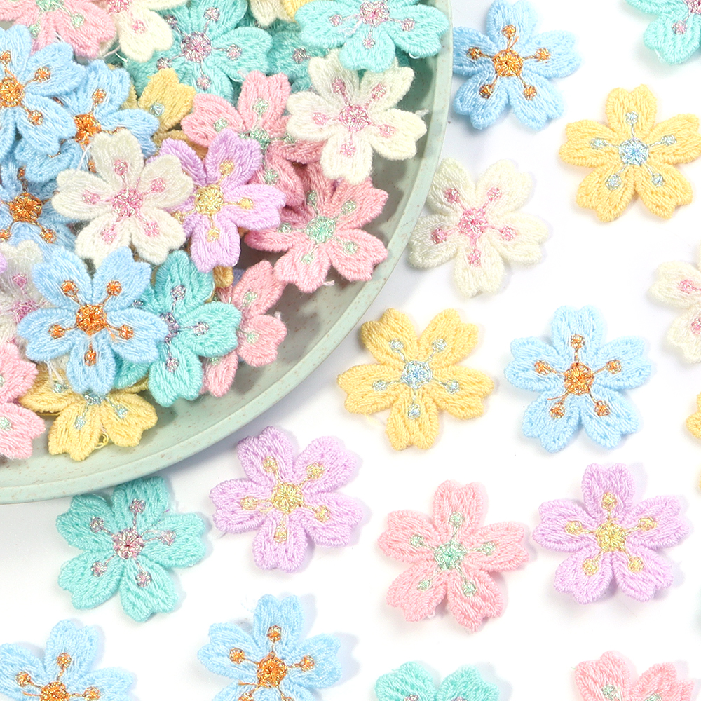 Sewing Tas - 20pcs/lot Colorful 2.4cm Embroidery Flower Appliques