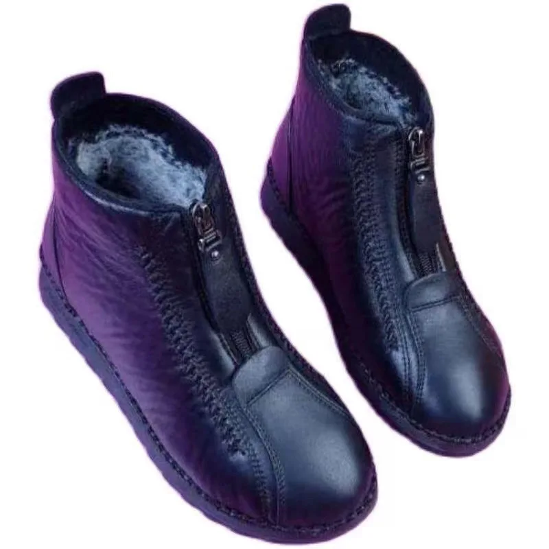 Winter Women Ankle Boots Fashi - Sewing Front Zipper บทวิจารณ์และราคา