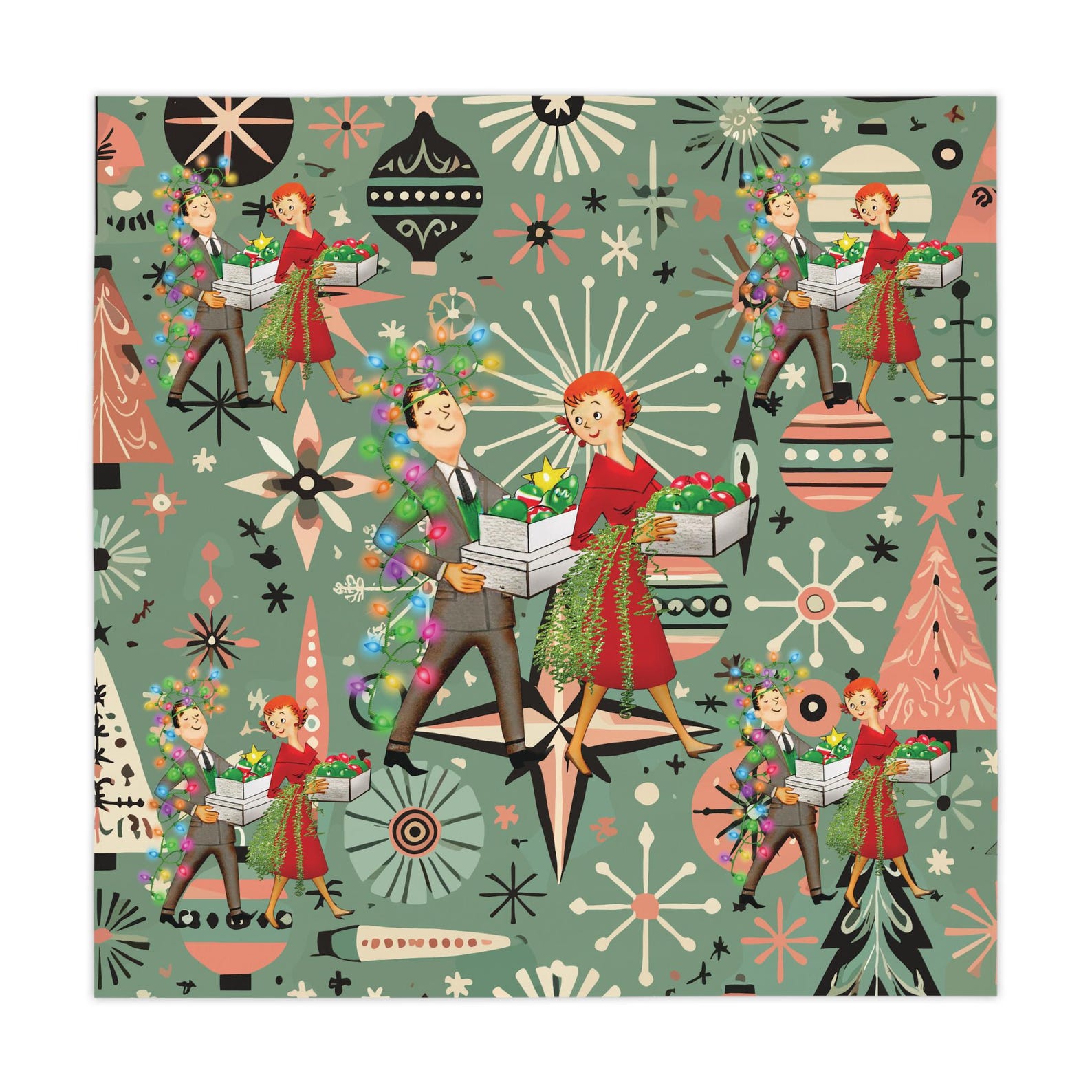 Retro 1950s Kitsch Christmas S - Century Textile & Sewing Supply Photos บทวิจารณ์และราคา
