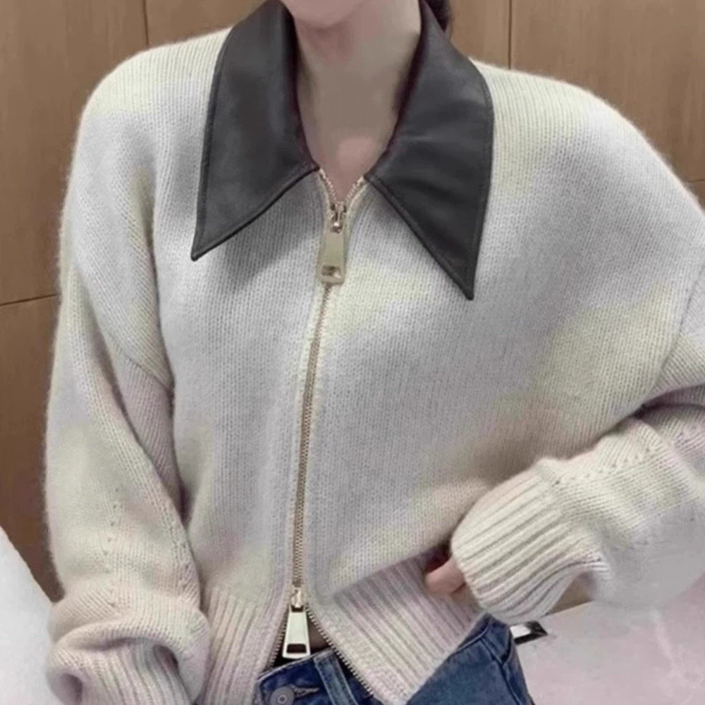 Leather Collar Zipper Front Sw - Sewing Front Zipper บทวิจารณ์และราคา