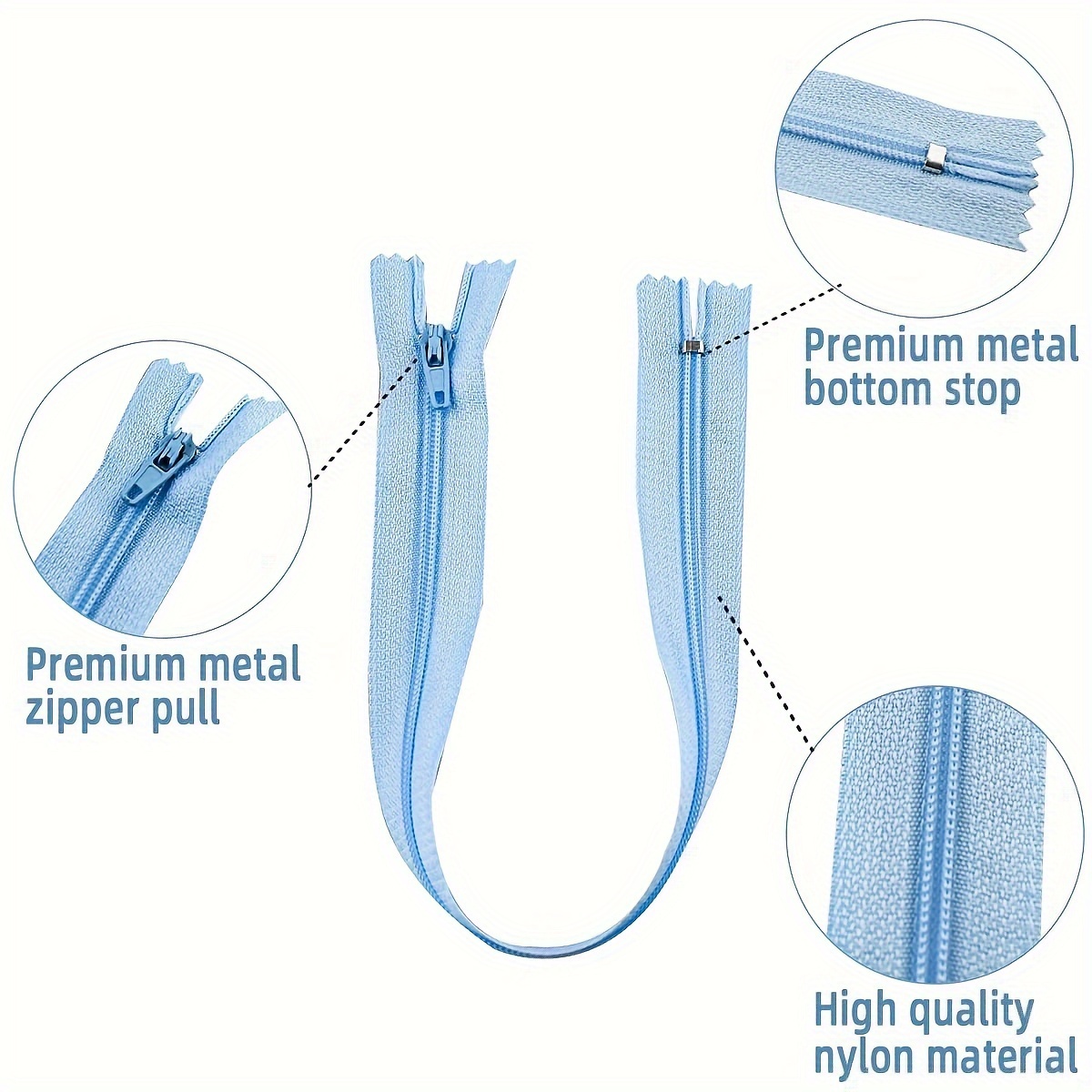 10pcs #3 Nylon Closed-End Shor - Sewing Front Zipper บทวิจารณ์และราคา