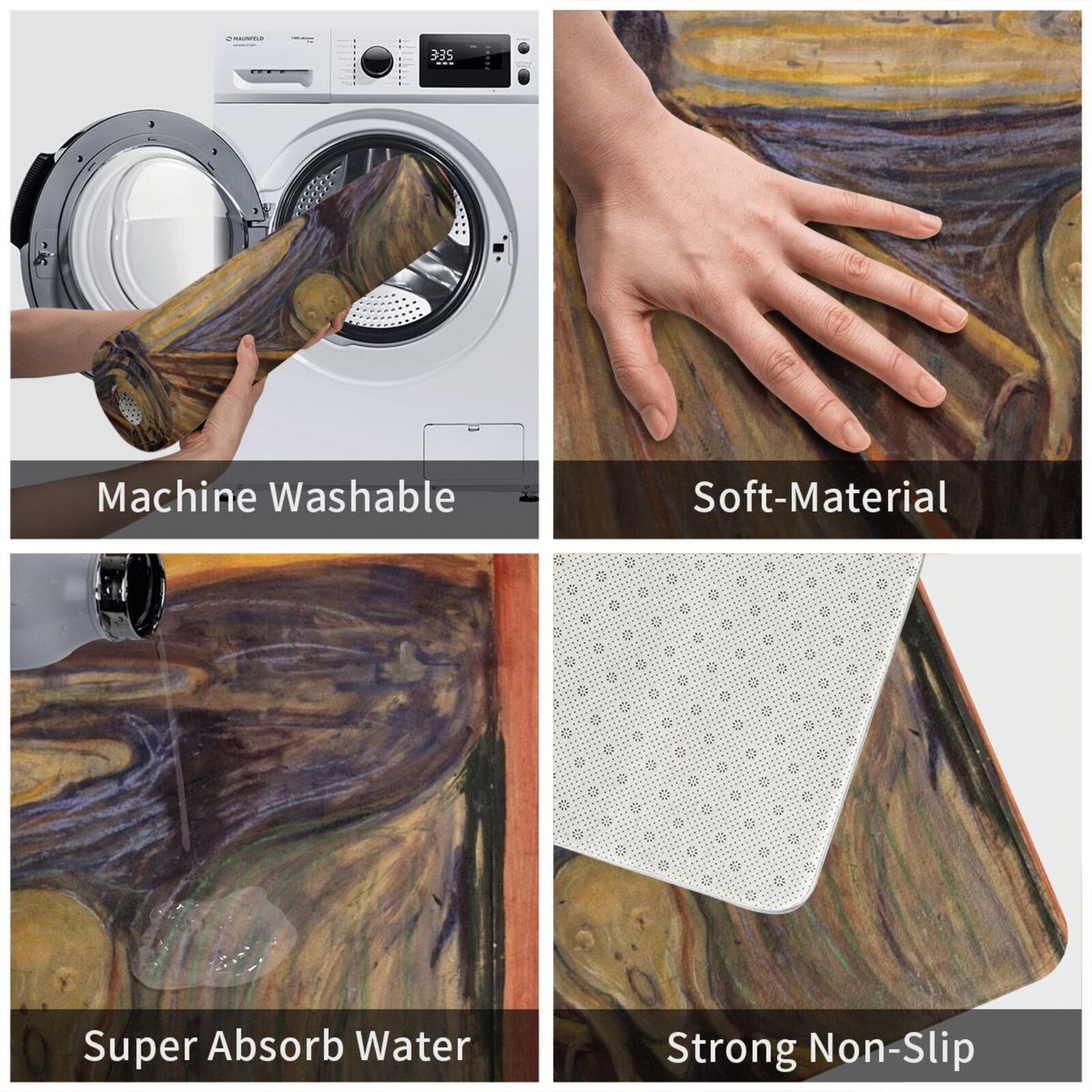 Munch's Scream Carpet Mat Rug  - Century Textile & Sewing Supply Photos บทวิจารณ์และราคา