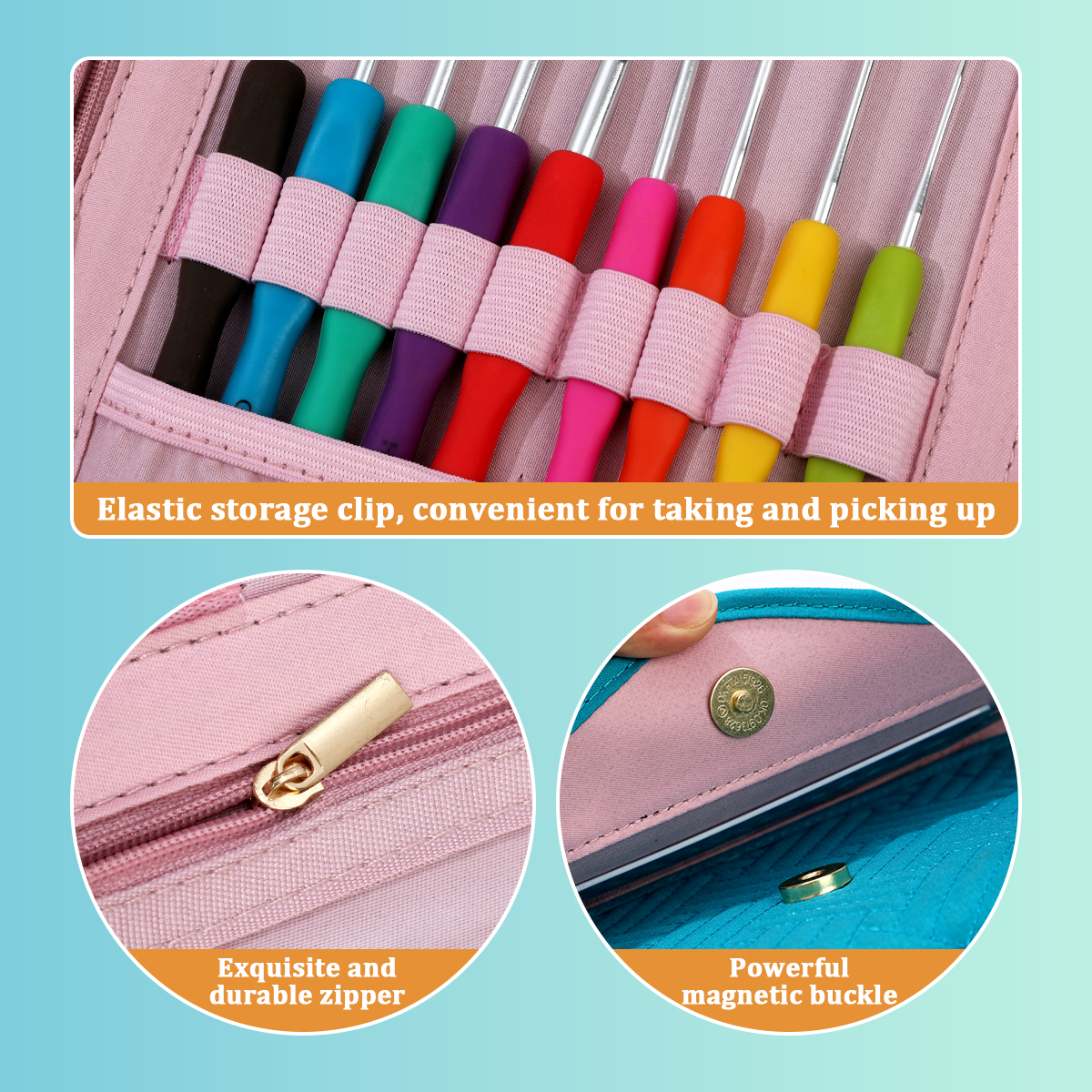 Portable Crochet Hooks Organiz - Sewing Tas บทวิจารณ์และราคา