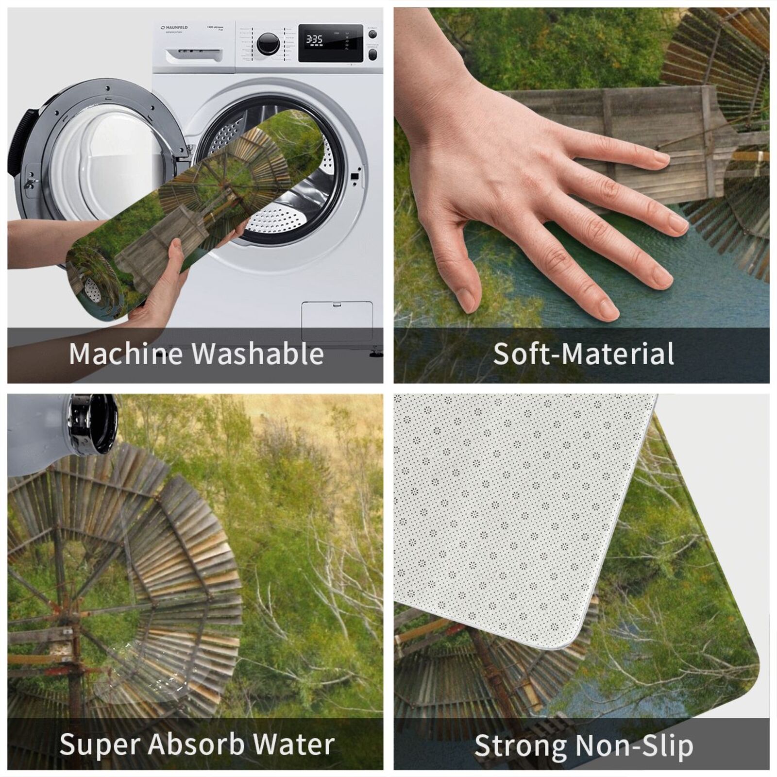 Wooden Windmill Carpet Mat Rug - Century Textile & Sewing Supply Photos บทวิจารณ์และราคา