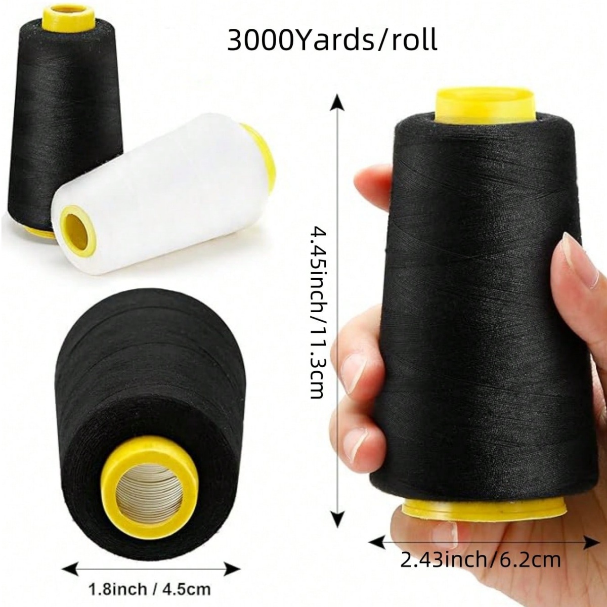 1-6Rolls 3000 Yard Each Serger - Serger Thread Cone บทวิจารณ์และราคา