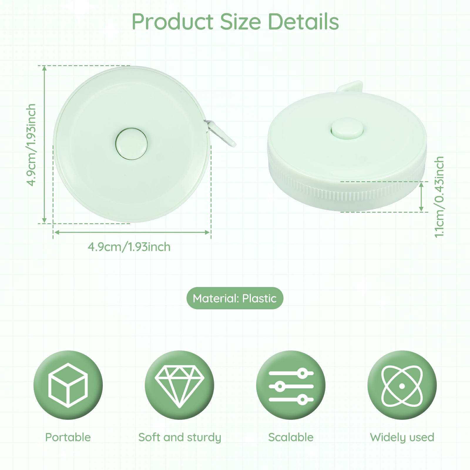1PC 1.5m Small Tape Measure Do - Sewing Recycling บทวิจารณ์และราคา