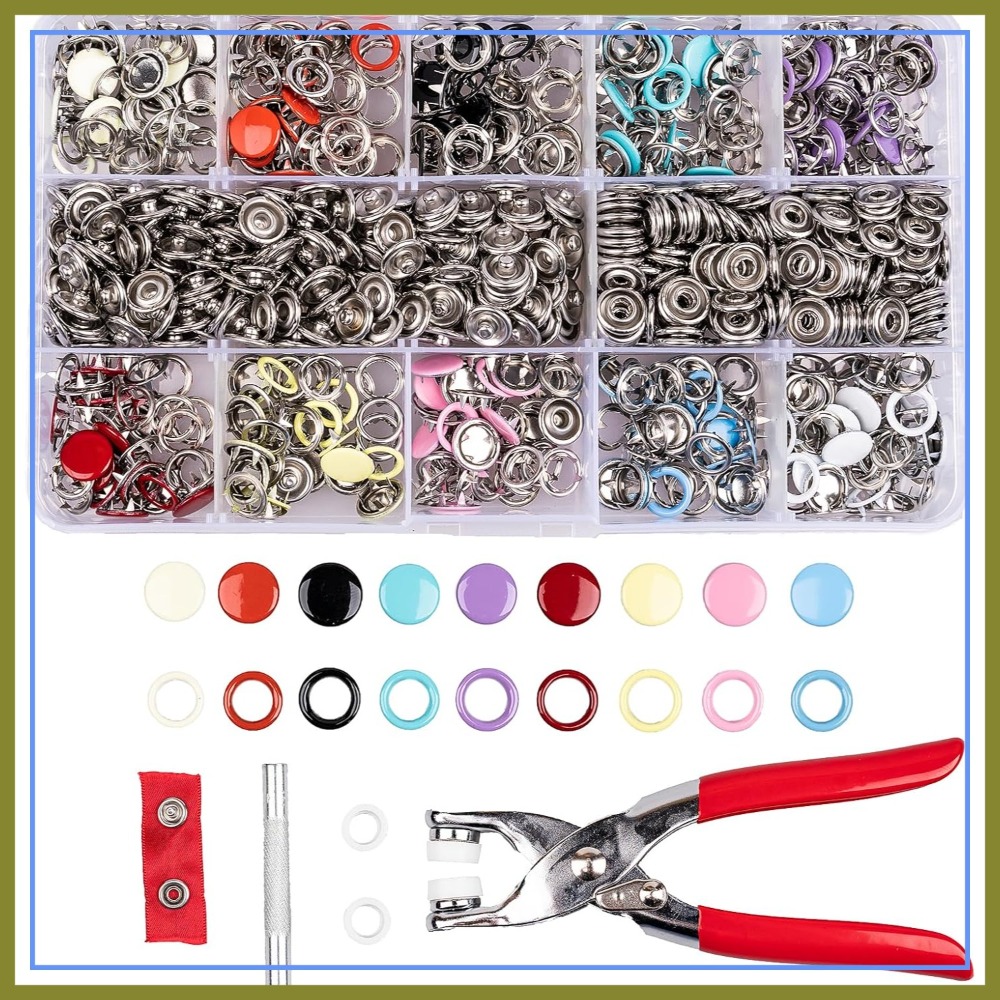200 Set Snap Button Kit, 9.5mm - Sewing Fabric บทวิจารณ์และราคา