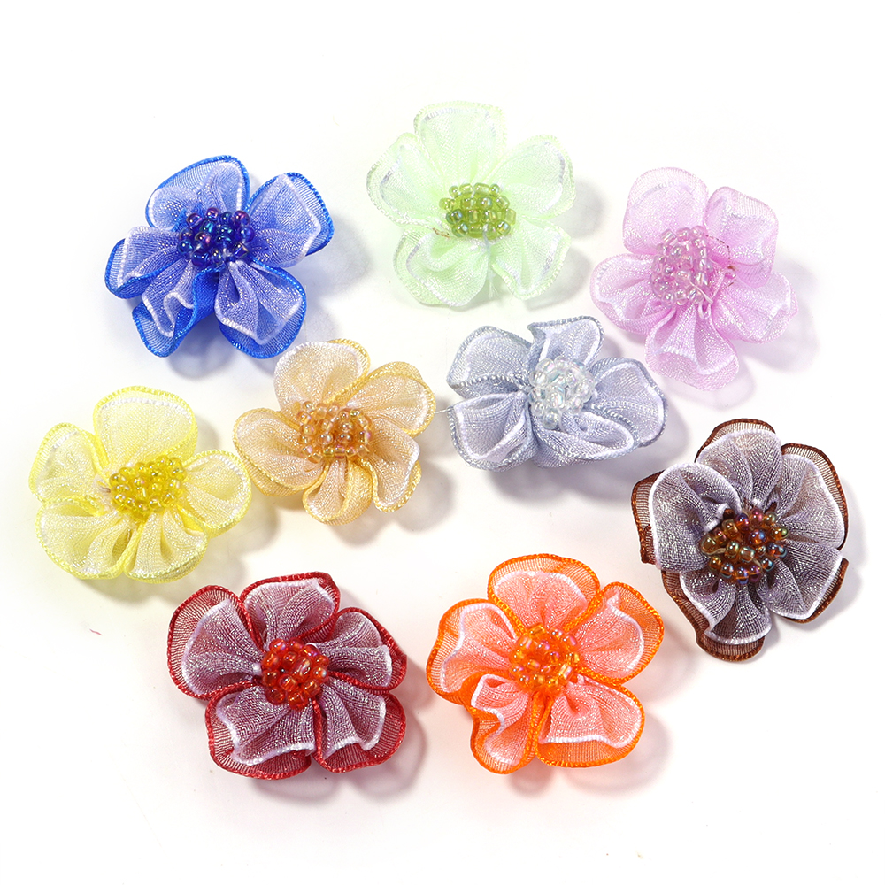 10Pcs/Lot Mesh Flower Applique - Sewing Tas บทวิจารณ์และราคา