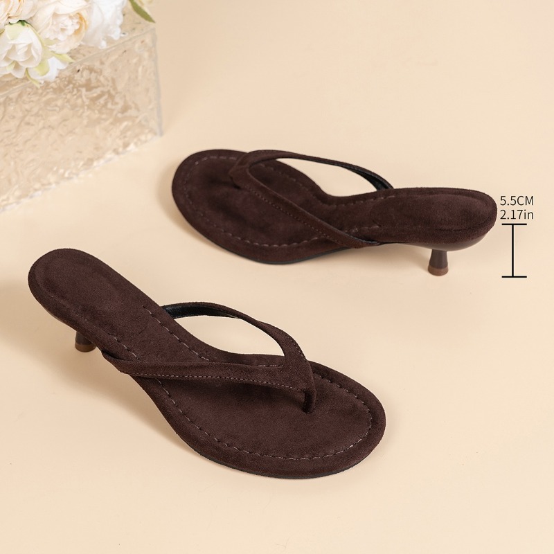 Women Brown Heeled Sandals wit - Sewing Nylon บทวิจารณ์และราคา