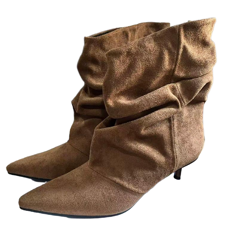 Women Stack Boot,Designer Poin - Sewing Nylon บทวิจารณ์และราคา