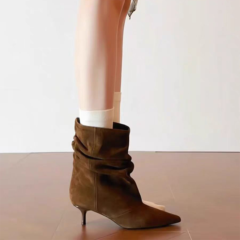 Women Stack Boot,Designer Poin - Sewing Nylon บทวิจารณ์และราคา
