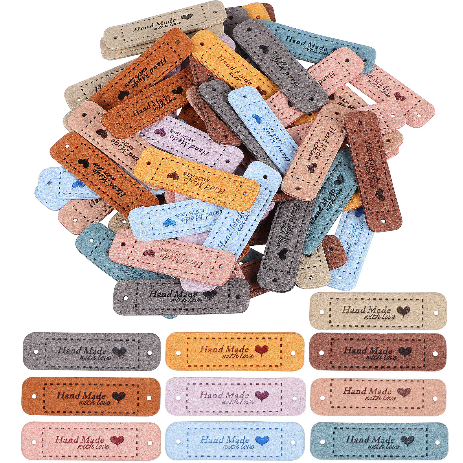 60Pcs Labels Embossed Handmade - Sewing Labels บทวิจารณ์และราคา