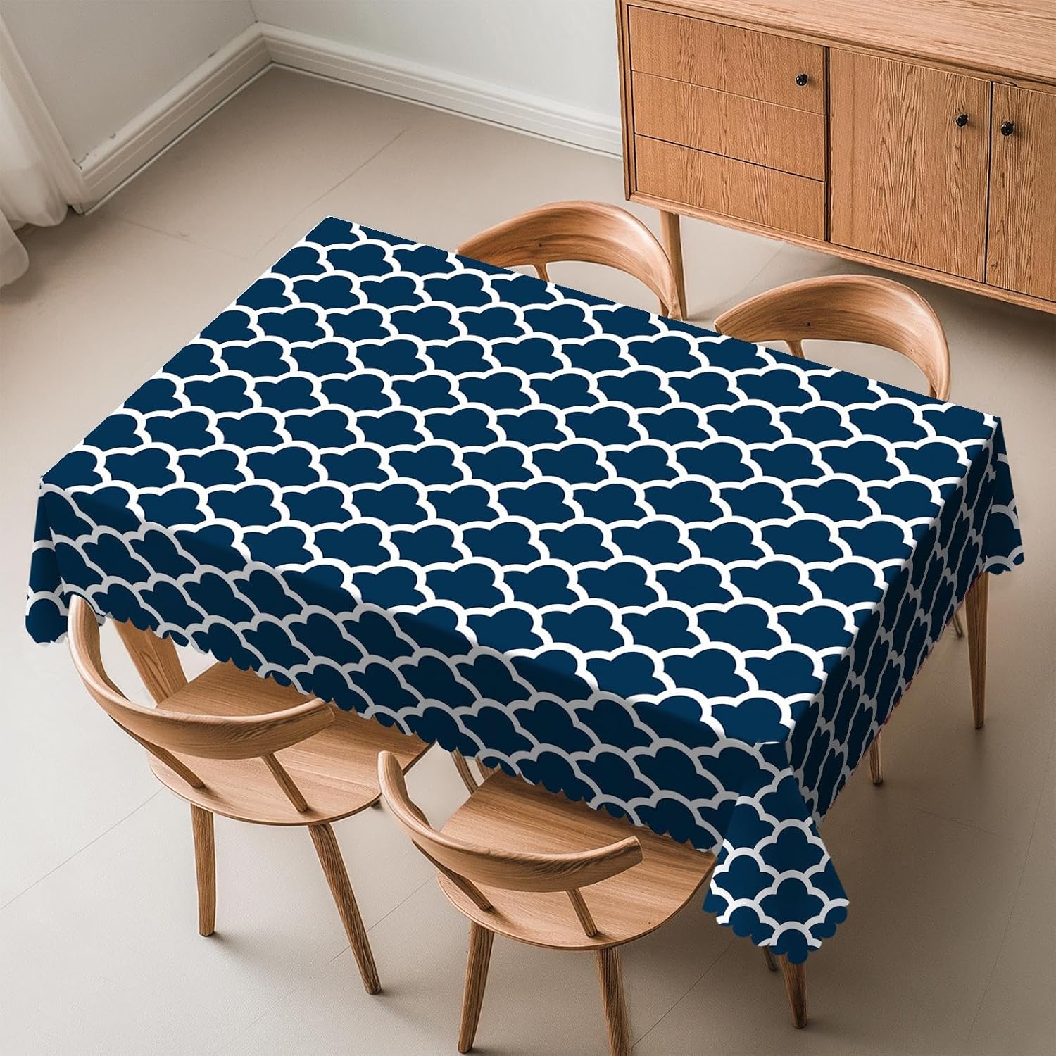 Blue Tablecloth Navy Cloud Sea - Century Textile & Sewing Supply Photos บทวิจารณ์และราคา