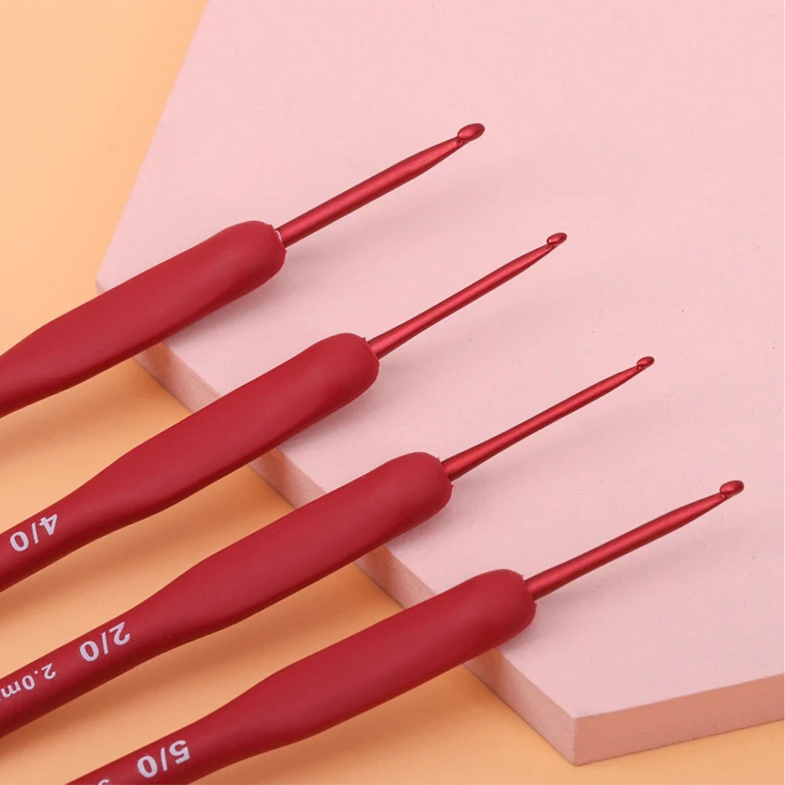 9/33pcs Red Crochet Hook set,  - Sewing By บทวิจารณ์และราคา