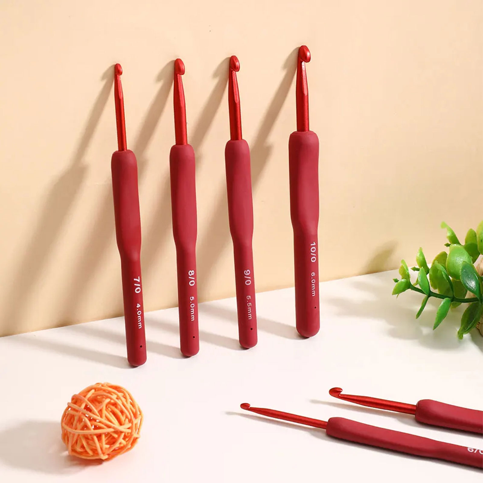 9/33pcs Red Crochet Hook set,  - Sewing By บทวิจารณ์และราคา