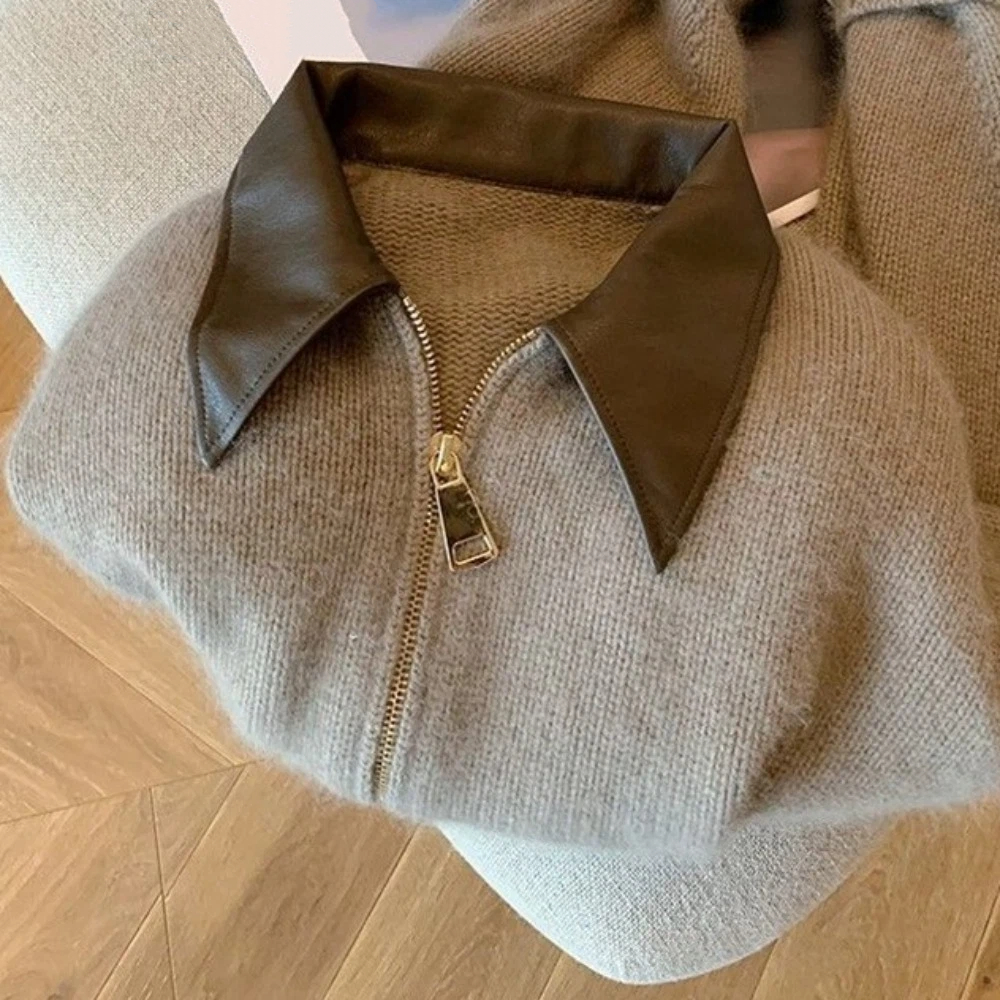 Leather Collar Zipper Front Sw - Sewing Front Zipper บทวิจารณ์และราคา
