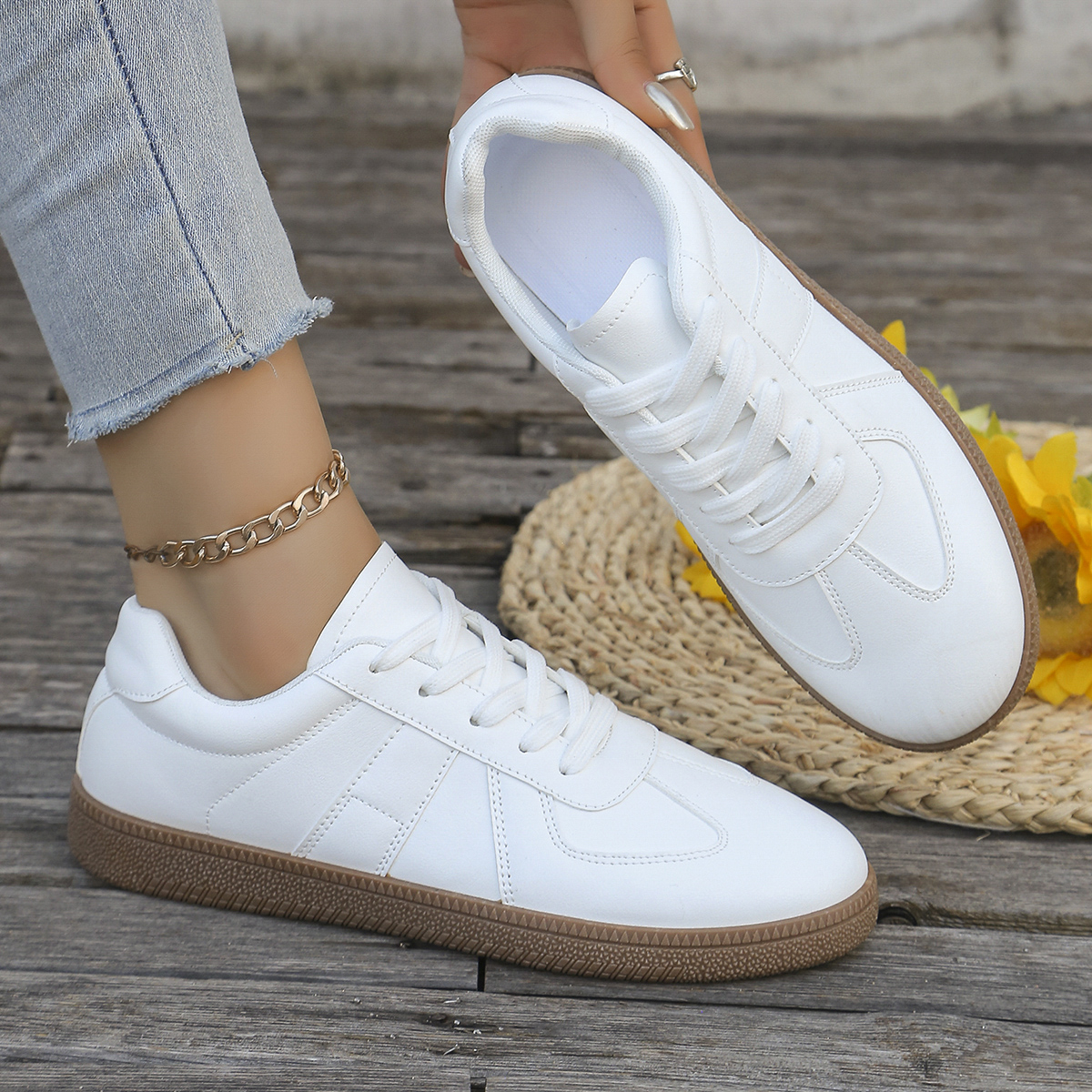 Ladies' casual white sports sh - Sewing Fabric บทวิจารณ์และราคา