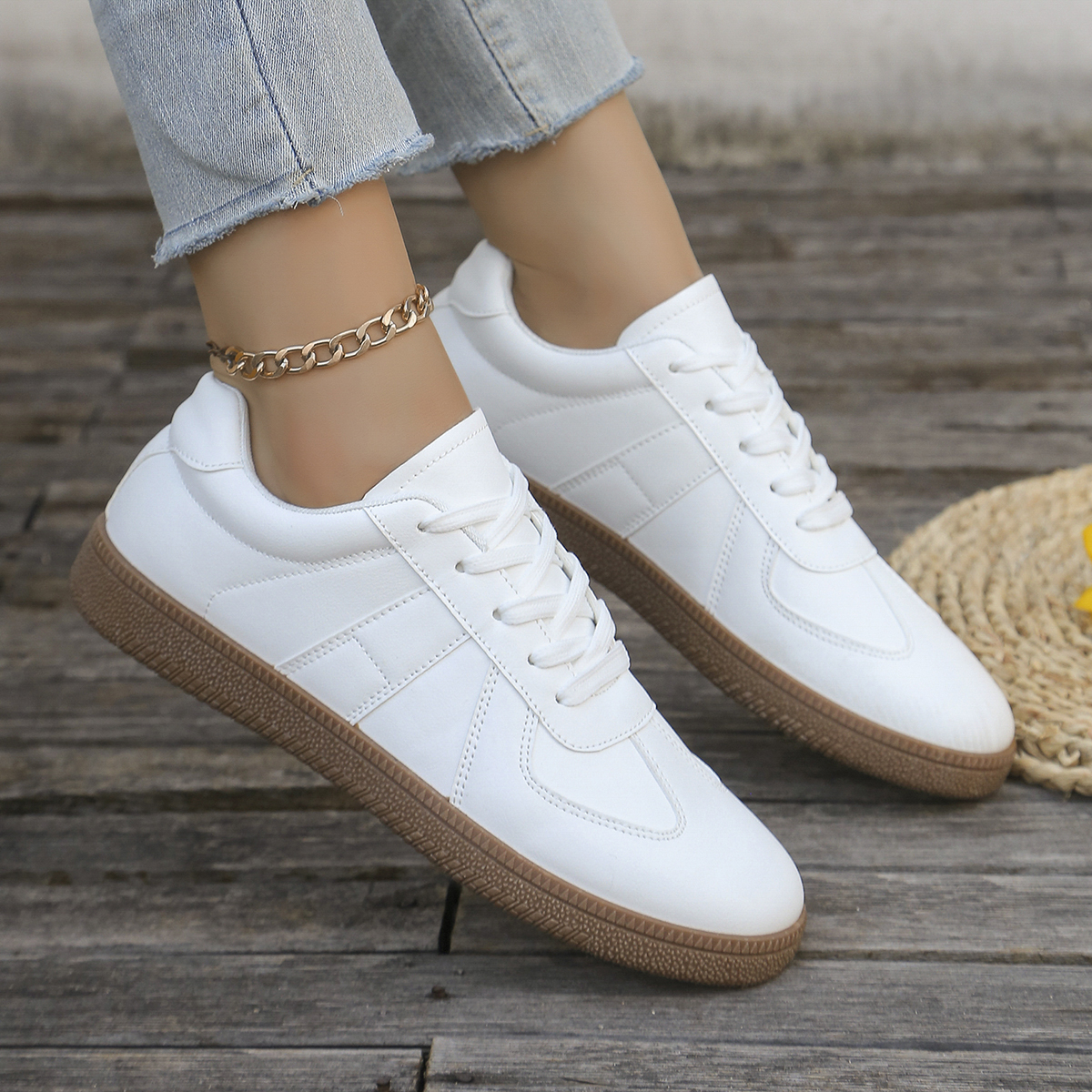 Ladies' casual white sports sh - Sewing Fabric บทวิจารณ์และราคา