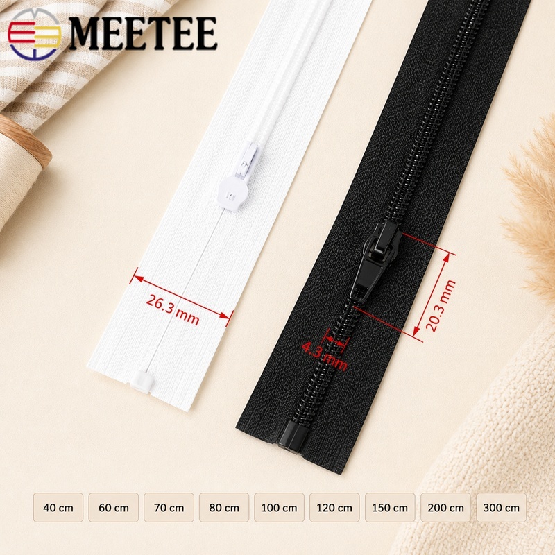 5/10Pcs 40-300cm 3# Nylon Zipp - Sewing Front Zipper บทวิจารณ์และราคา